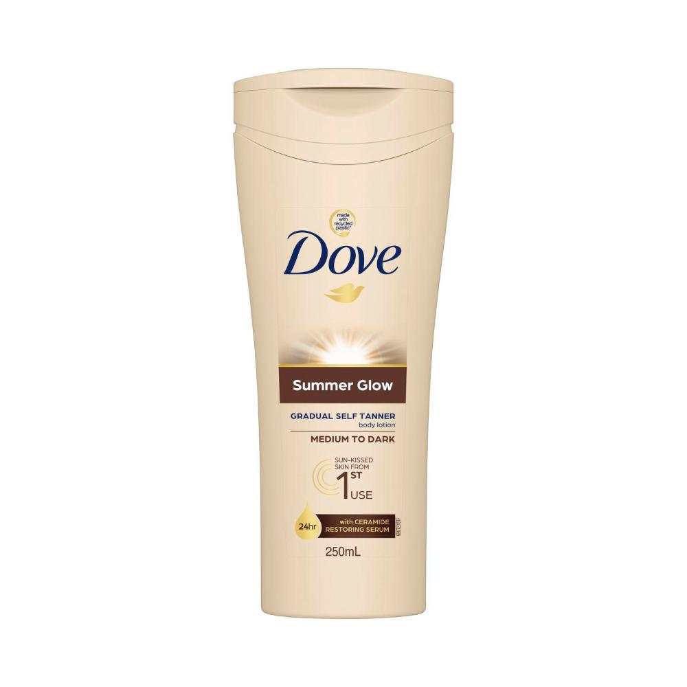 Dove Summer Glow Gradual Self Tanner Body Lotion Medium To Dark - 250mL