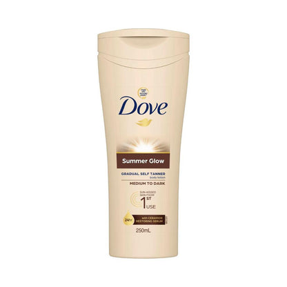 Dove Summer Glow Gradual Self Tanner Body Lotion Medium To Dark - 250mL