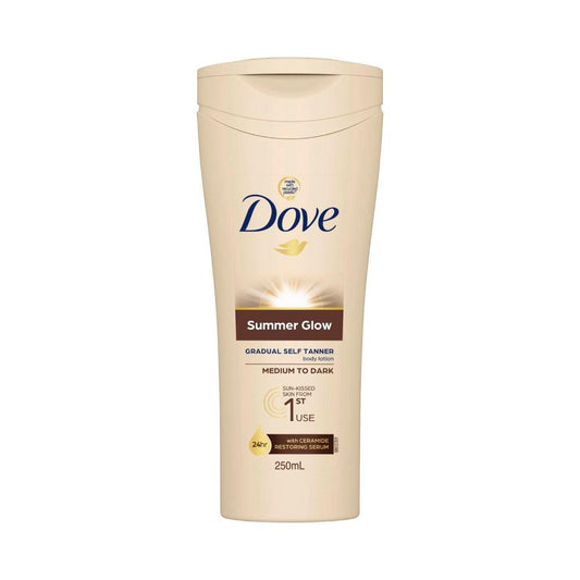 Dove Summer Glow Gradual Self Tanner Body Lotion Medium To Dark - 250mL
