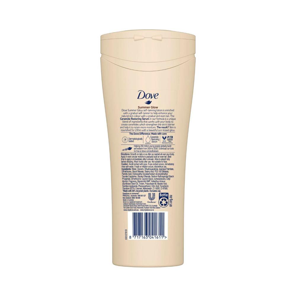 Dove Summer Glow Gradual Self Tanner Body Lotion Medium To Dark - 250mL