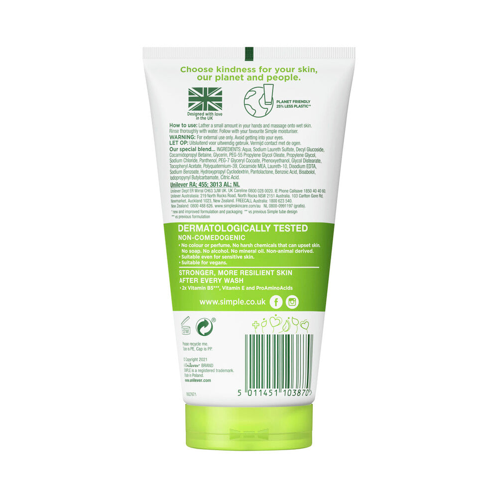 Simple Moisturising Facial Wash Kind To Skin - 150mL