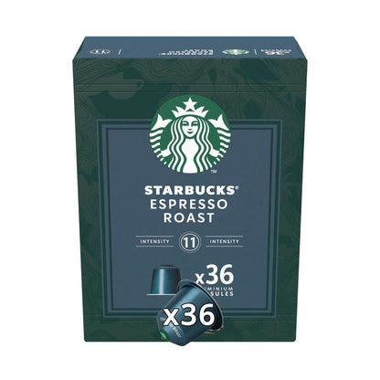 Starbucks By Nespresso Espresso Roast Intensity 11 Coffee Pods Capsules - 36 pack