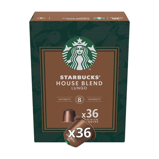 Starbucks By Nespresso House Blend Coffee Pods Intensity 8 Capsules - 36 pack