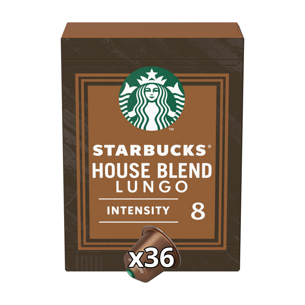 Starbucks By Nespresso House Blend Coffee Pods Intensity 8 Capsules - 36 pack