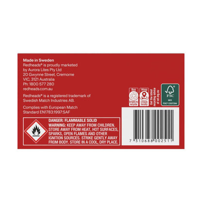 Redheads Extra Long Safety Matches - 45 pack
