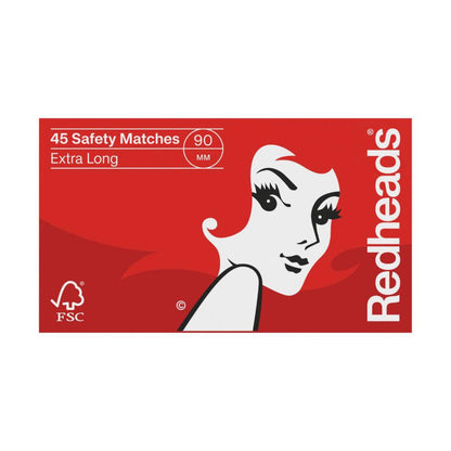 Redheads Extra Long Safety Matches - 45 pack