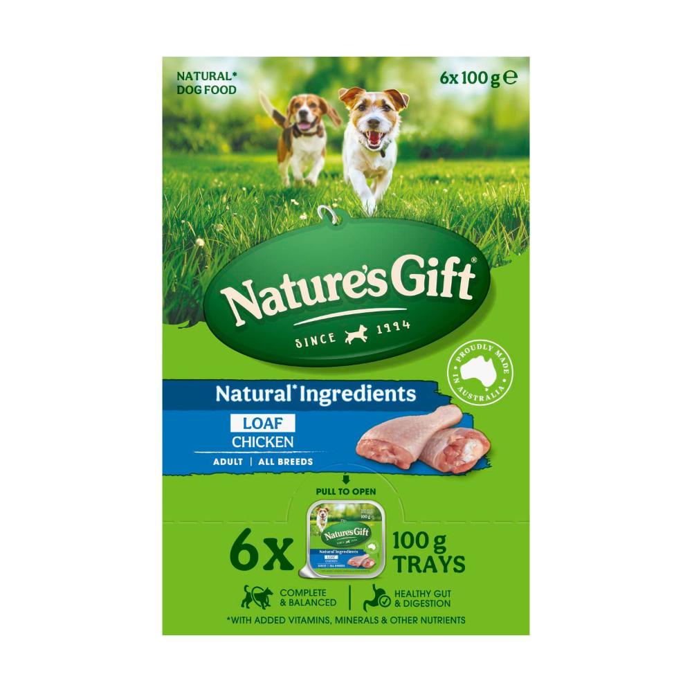 Nature's Gift Loaf Real Chicken Wet Dog Food 100g - 6 pack