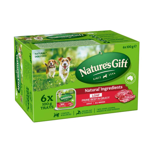 Nature's Gift Prime Beef In Gravy Dog Food 100g - 6 pack
