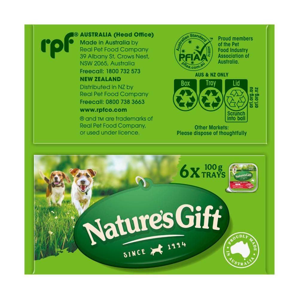 Nature's Gift Prime Beef In Gravy Dog Food 100g - 6 pack