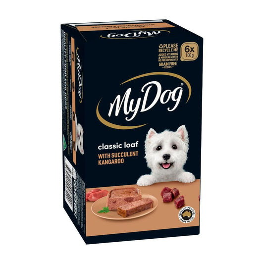 My Dog Adult Wet Dog Food Tasty Kangaroo Meaty Loaf 100g Trays - 6 pack