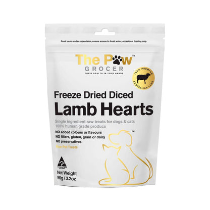 The Paw Grocer Freeze Dried Diced Lamb Hearts Dog Treat - 90g