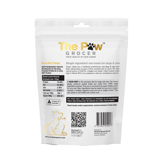 The Paw Grocer Freeze Dried Diced Lamb Hearts Dog Treat - 90g