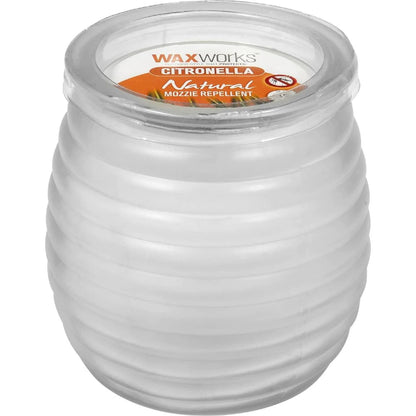 Waxworks Patio Glass Jar Citronella Candle 10cm Assorted Each