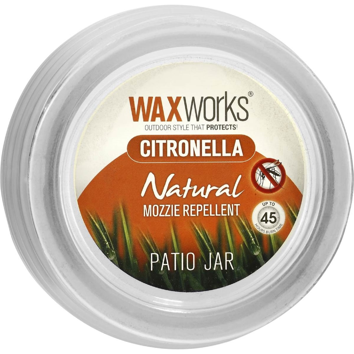 Waxworks Patio Glass Jar Citronella Candle 10cm Assorted Each