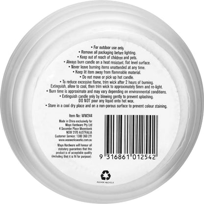 Waxworks Patio Glass Jar Citronella Candle 10cm Assorted Each