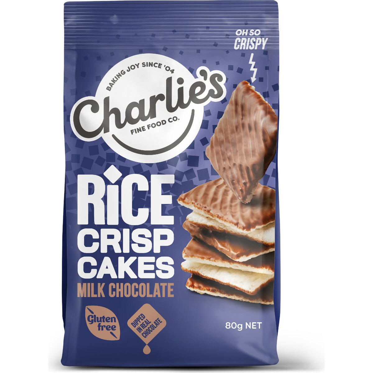 Charlie's Fine Food Co. Mini Rice Crisps Milk Chocolate 80g