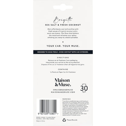 Maison & Muse Car Air Freshener Coconut & Sea Salt Each