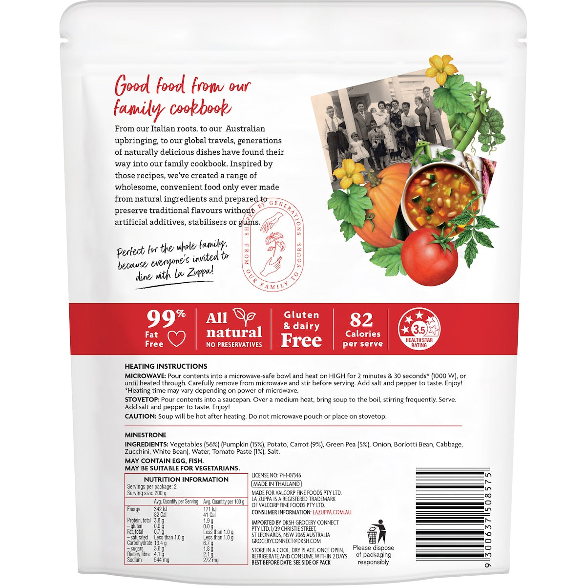 La Zuppa Soup Pouch Minestrone 400g