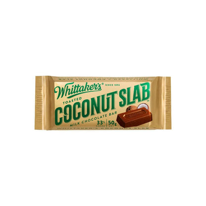 Whittaker's Toasted Coconut Slab Milk Chocolate Bar - 50g