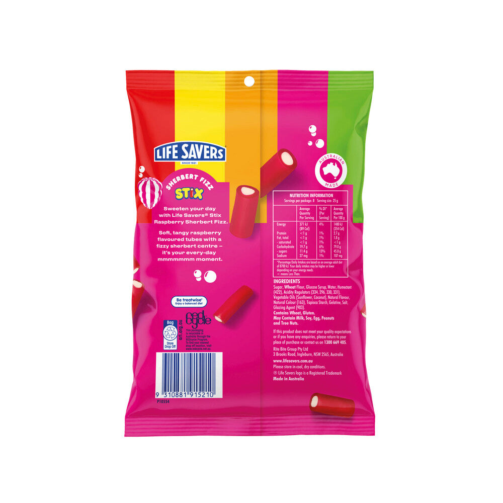 Life Savers Stix Sherbert Fizz Raspberry - 200g