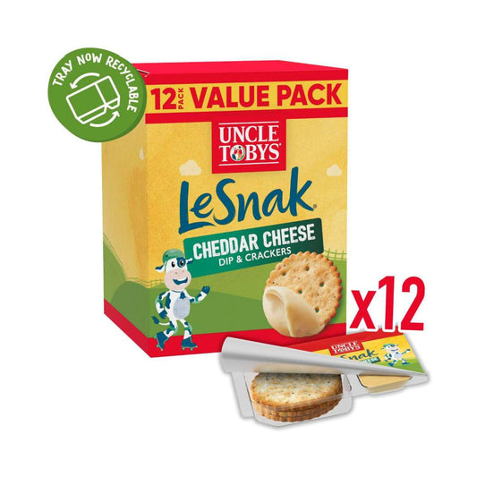 Une Tobys Le Snak Cheese Dip And Crackers Snack Cheddar Family Value Lunchbox - 264g