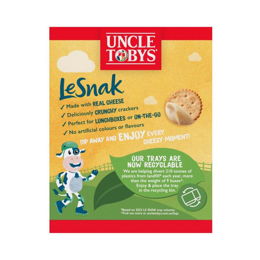 Une Tobys Le Snak Cheese Dip And Crackers Snack Cheddar Family Value Lunchbox - 264g