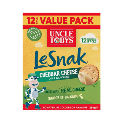 Une Tobys Le Snak Cheese Dip And Crackers Snack Cheddar Family Value Lunchbox - 264g