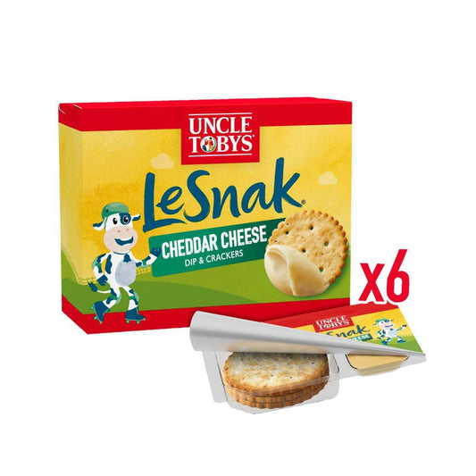 Une Tobys Le Snak Cheese Dip And Crackers Cheddar Kids Lunchbox Snack - 132g