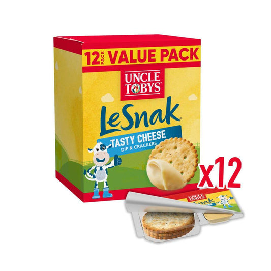 Une Tobys Le Snak Tasty Cheese Value Pack Dip & Crackers School Lunchbox Snacks - 264g