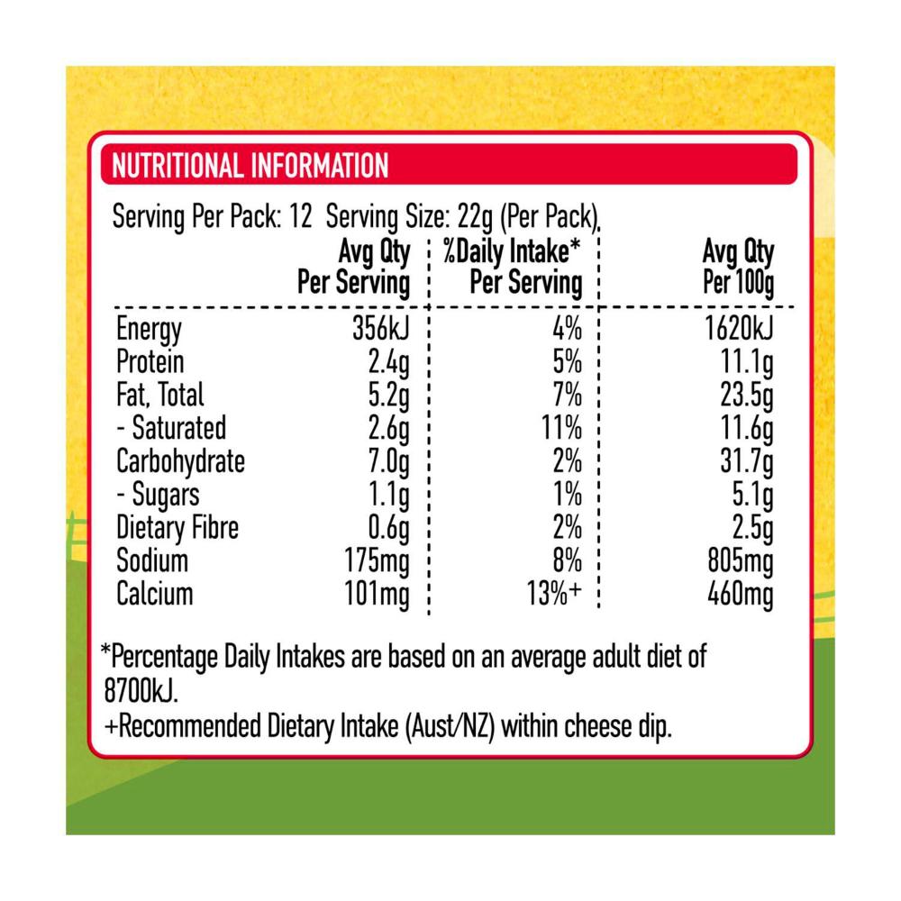 Uncle Tobys Le Snak Tasty Cheese Value Pack Dip & Crackers School Lunch ... 264g