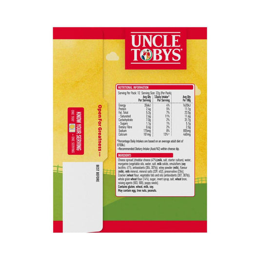 Une Tobys Le Snak Tasty Cheese Value Pack Dip & Crackers School Lunchbox Snacks - 264g