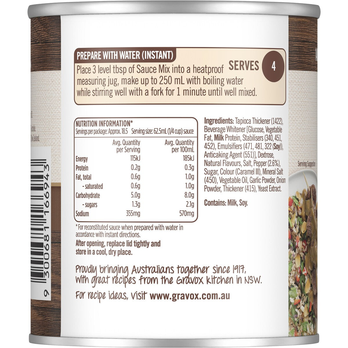 Gravox Pepper Sauce Mix Tin 140g