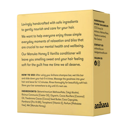 Anihana Conditioner Bar Manuka Honey & Vanilla - 60g