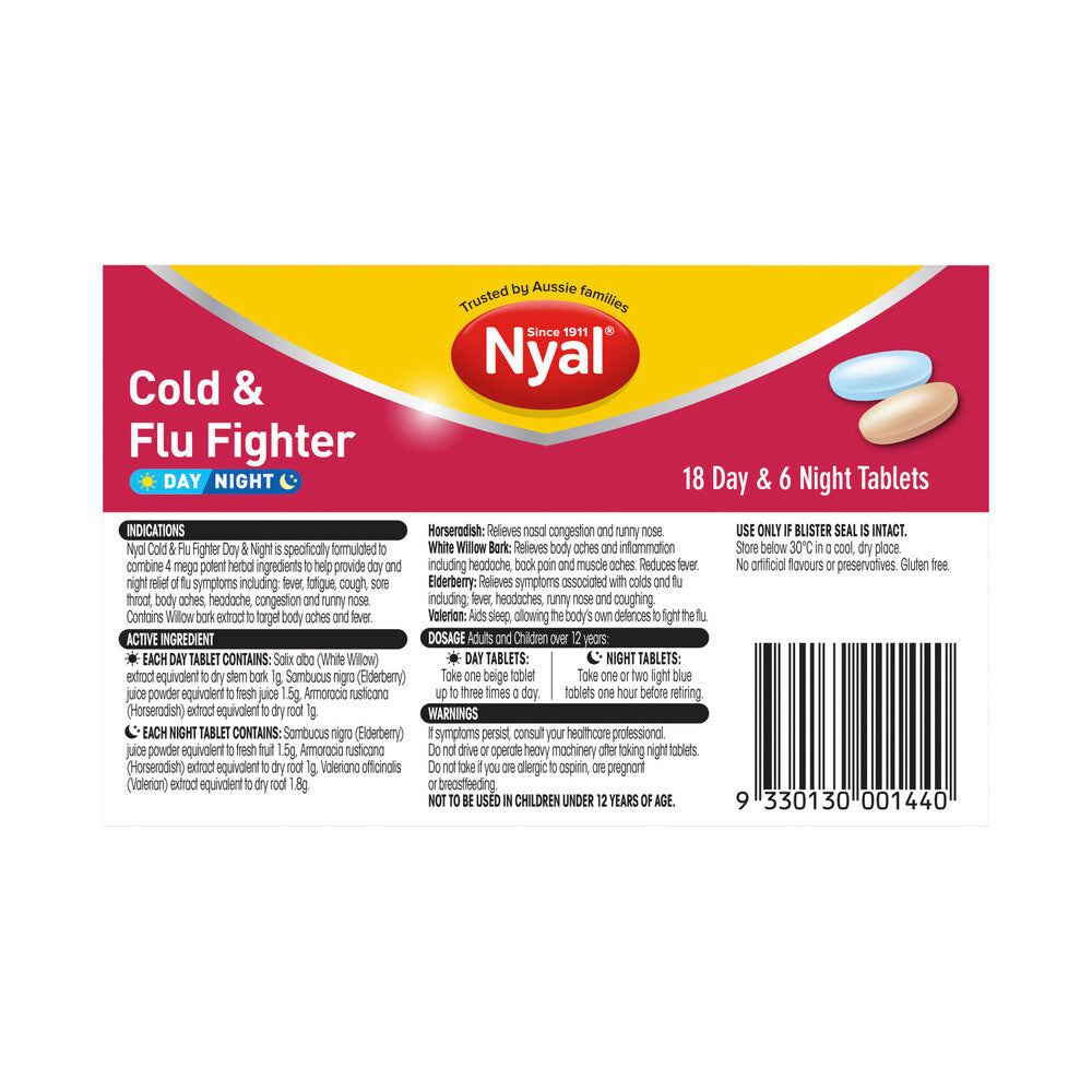 Nyal Cold & Flu Fighter Day & Night Tablets - 24 pack