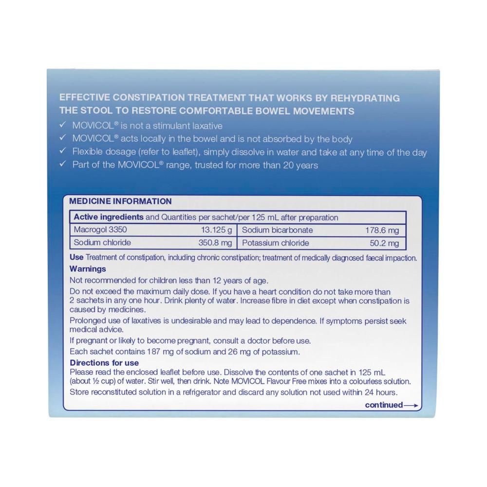 Movicol Flavour Free Sachet - 30 pack