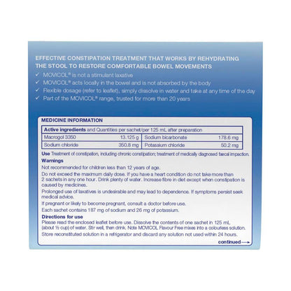 Movicol Flavour Free Sachet - 30 pack