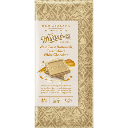 Whittakers Artisan West Coast Buttermilk Caramel 28% Cocoa 100g