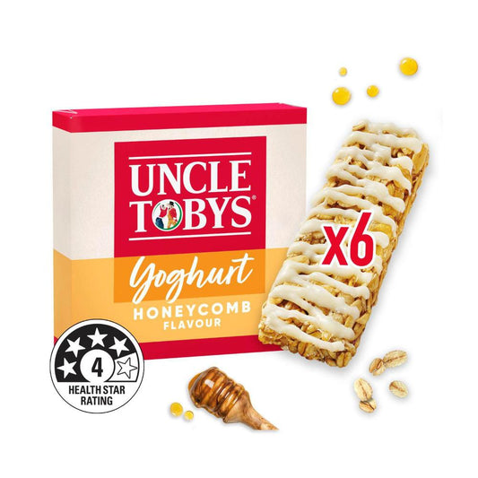 Une Tobys Muesli Bars Yoghurt Honeycomb Kids School Lunchbox Snacks - 185g
