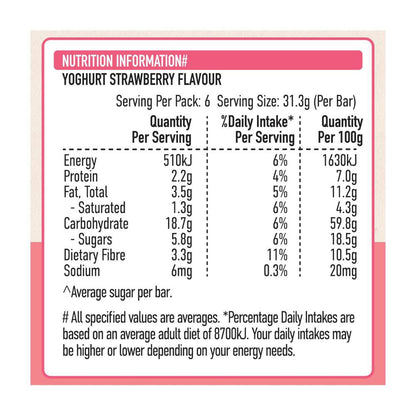 Une Tobys Muesli Bars Yoghurt Strawberry Lunchbox Snacks - 185g