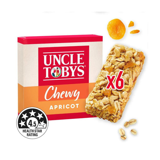 Une Tobys Muesli Bars Chewy Apricot Kids School Lunchbox Snacks - 185g