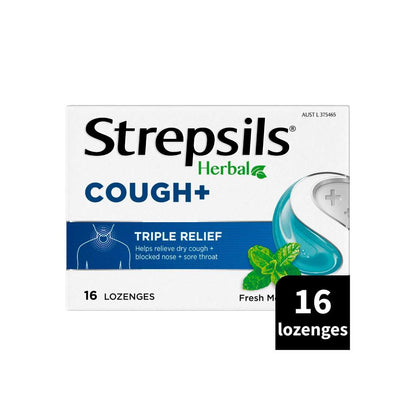 Strepsils Herbal Cough Lozenges Fresh Menthol - 16 each