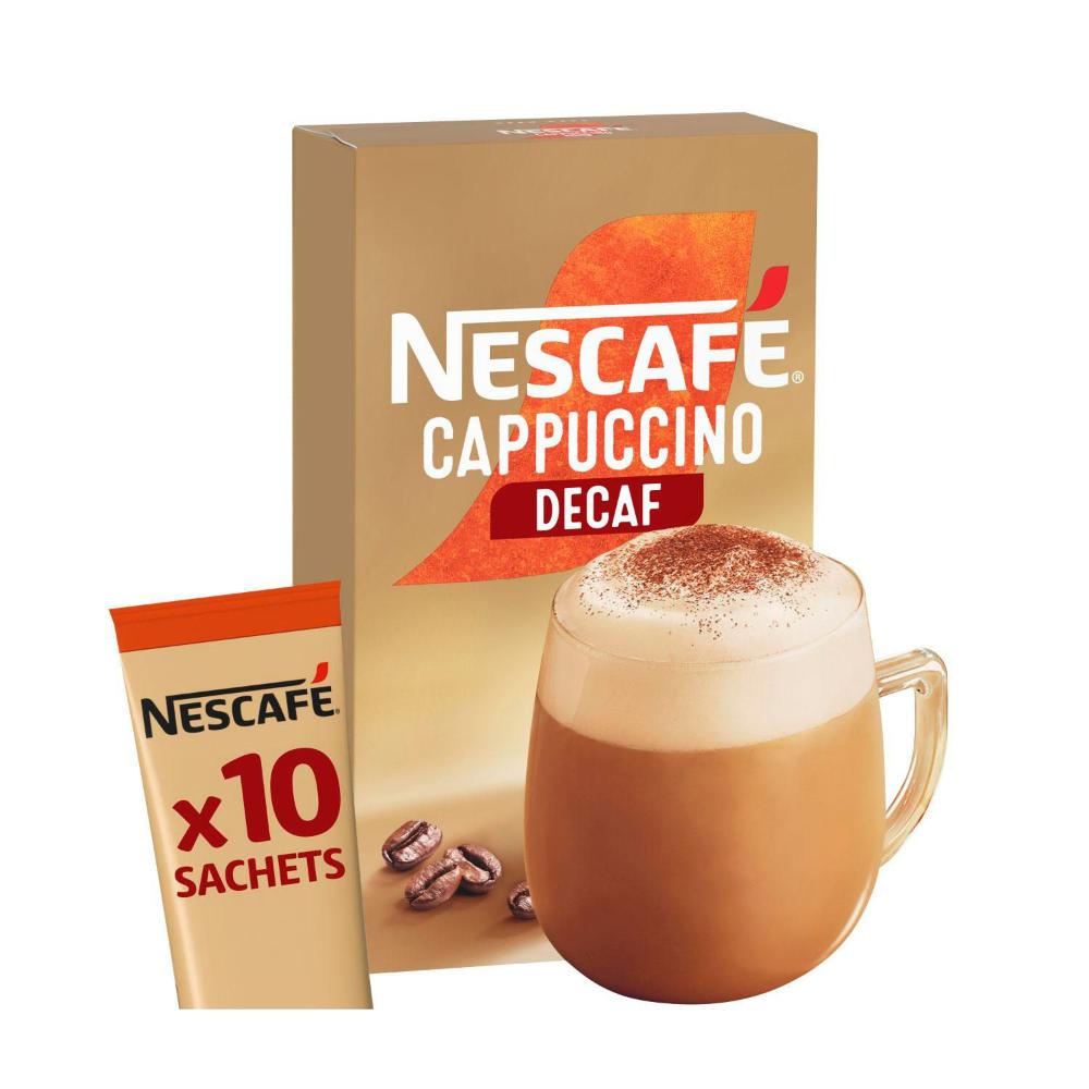 Nescafe Decaf Cappuccino Coffee Sachets - 10 pack