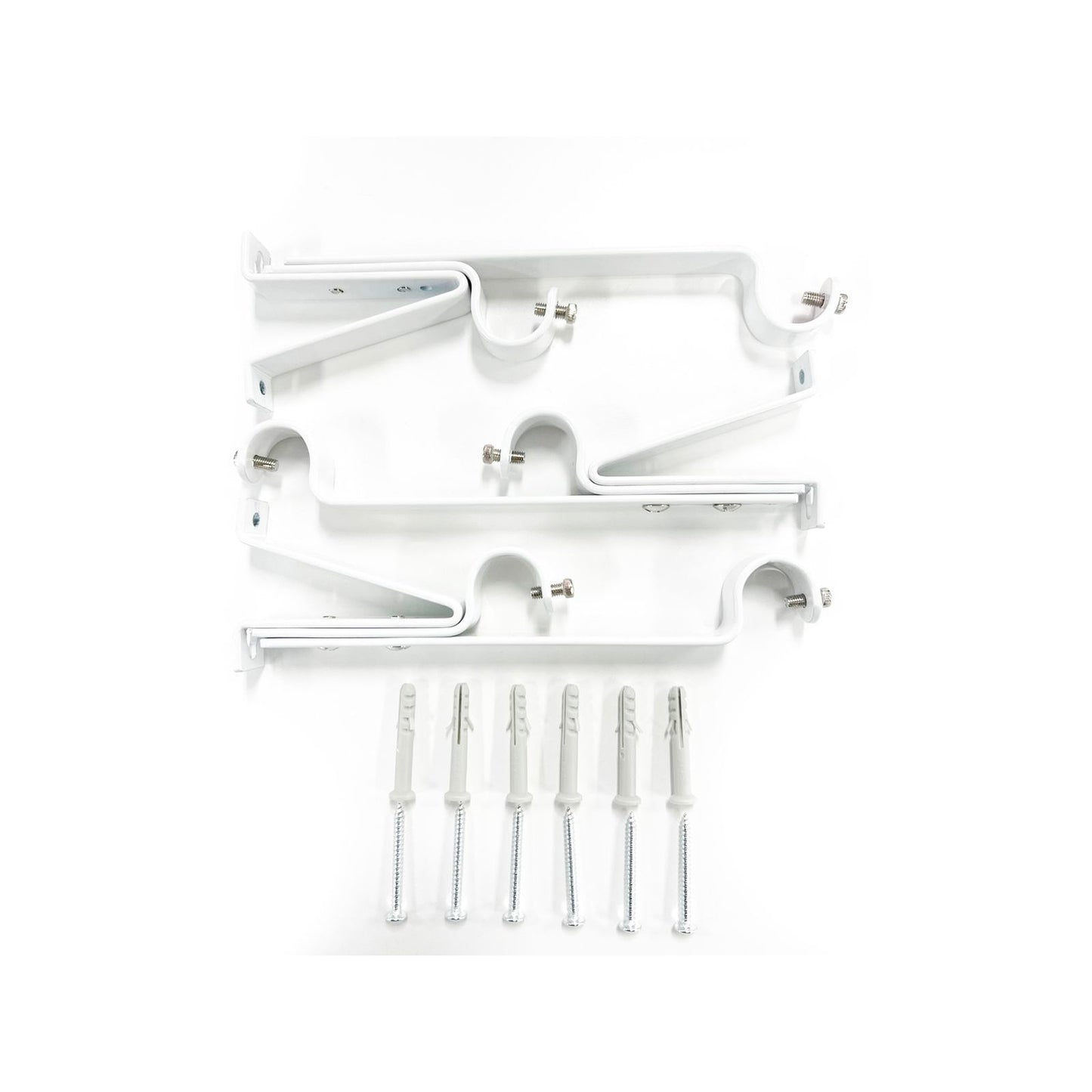 Windoware White Double Curtain Rod Bracket - 16-22mm - 3 Pack