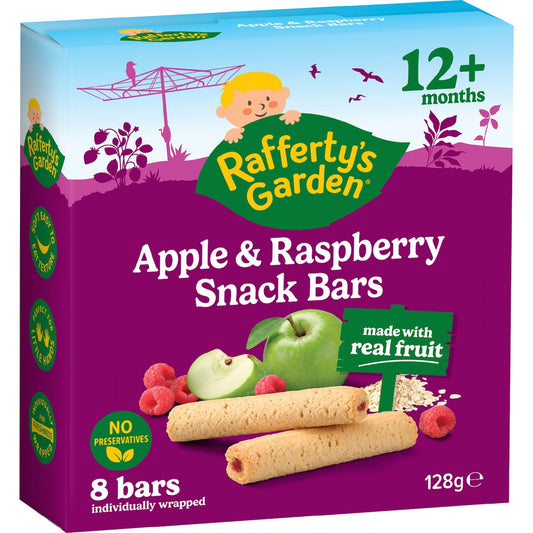 Raffertys Garden Apple & Raspberry Snack Bars Bars With Fruit 12+ Months 8 Pack