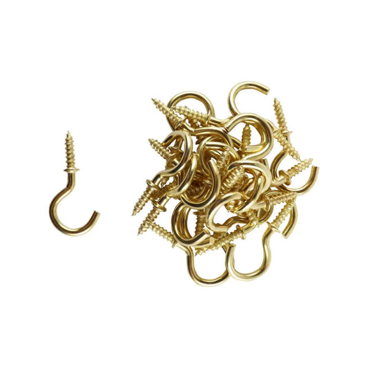 Everhang Cup Hook - 10mm - Brass Plated - 25 Pack
