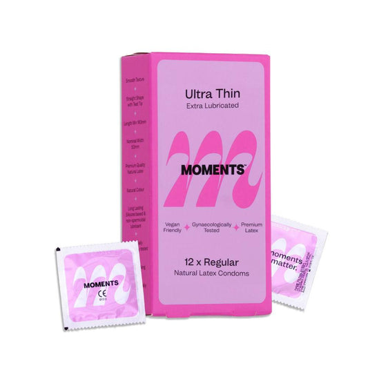 Moments Ultra Thin Regular Extra Lubricated Condoms - 12 Pack