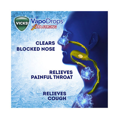 Vicks Extra Strong Lemon Menthol Lozengers - 16 pack