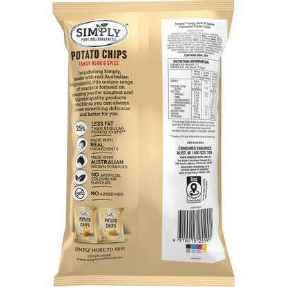 Simply Potato Chips Tangy Herb & Spice 120g