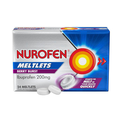 Nurofen Pain Relief Meltlets Berry Burst Ibuprofen 200mg - 24 pack