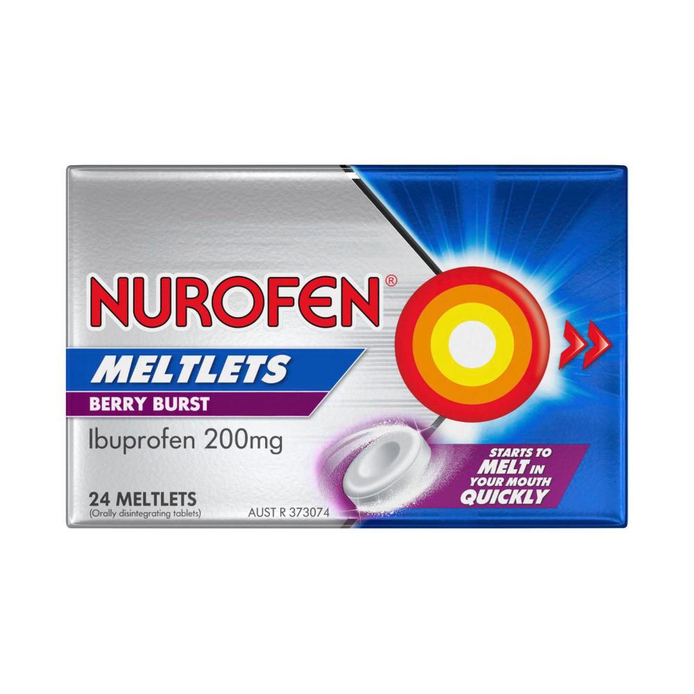 Nurofen Pain Relief Meltlets Berry Burst Ibuprofen 200mg - 24 pack